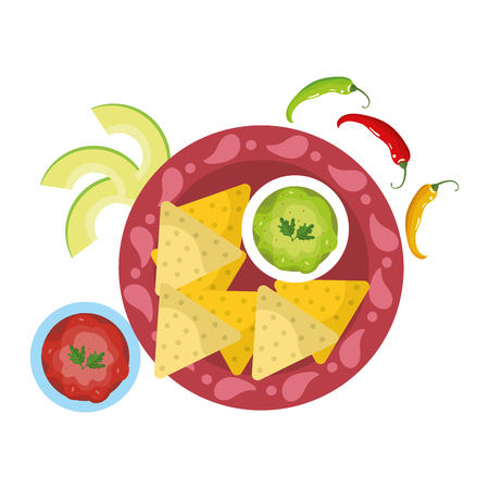 delicious mexican food cartoon vector illustration graphic designのイラスト素材