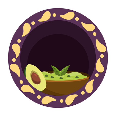 mexican food guacamole and avocadoのイラスト素材
