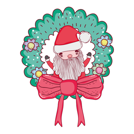 cute christmas santa claus character vector illustration designのイラスト素材
