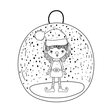 cute santa helper character vector illustration designのイラスト素材