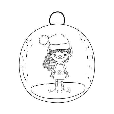 cute santa helper character vector illustration designのイラスト素材