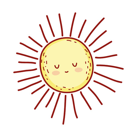 cute sun drawn icon vector illustration designのイラスト素材