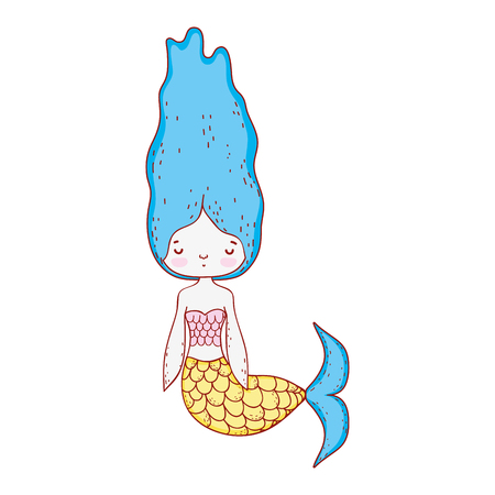 cute mermaid fairy tales vector illustration designのイラスト素材