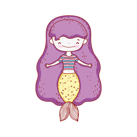 cute mermaid fairy tales vector illustration designのイラスト素材