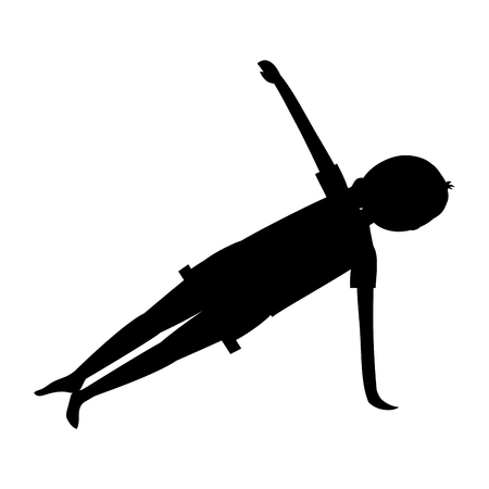 fit woman practicing yoga cartoon vector illustration graphic designのイラスト素材