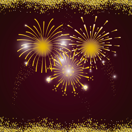 bright fireworks cartoon vector illustration graphic designのイラスト素材
