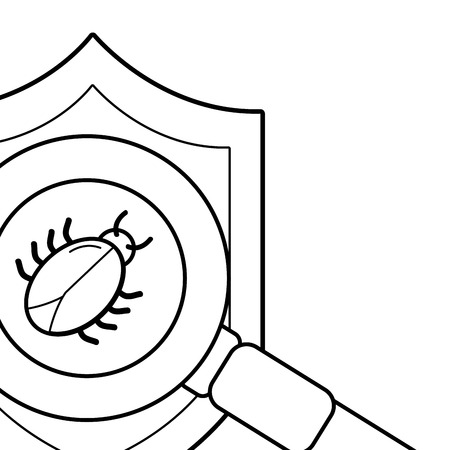 security system and antivirus vector illustration graphic designのイラスト素材