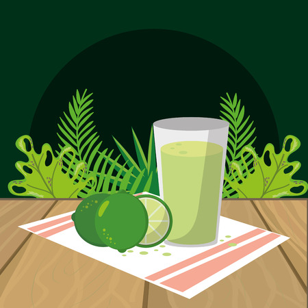 fresh fruit lemon cartoonのイラスト素材