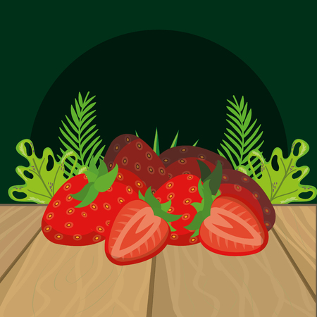 fresh fruits strawberry cartoon vector illustration graphic designのイラスト素材