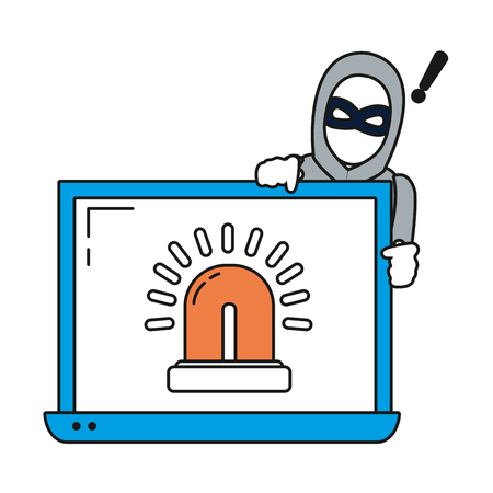 security system cartoon vector illustration graphic designのイラスト素材