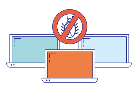 security system and antivirus vector illustration graphic designのイラスト素材