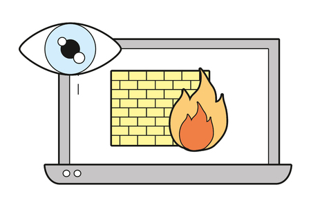 security system cartoon vector illustration graphic designのイラスト素材