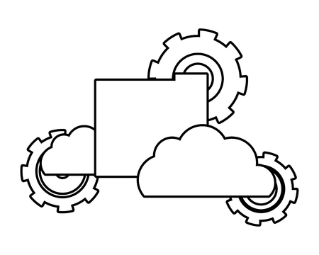 technology computing support cartoon vector illustration graphic designのイラスト素材