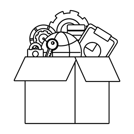 technology computing support cartoon vector illustration graphic designのイラスト素材