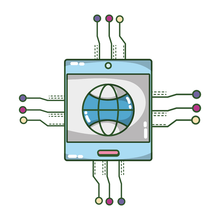 technology computing internet icon cartoon vector illustration graphic designのイラスト素材