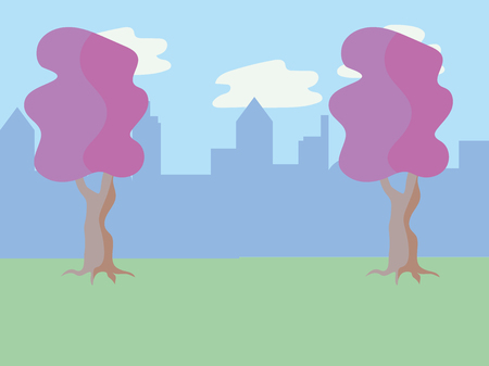 nature park cartoon vector illustration graphic designのイラスト素材