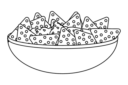 delicious mexican food nacho chips cartoon vector illustration graphic designのイラスト素材