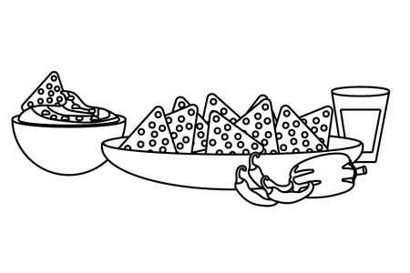 delicious mexican food cartoon vector illustration graphic designのイラスト素材