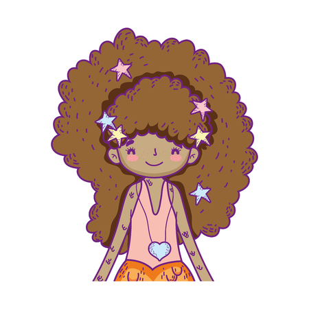 beautiful little girl characterのイラスト素材