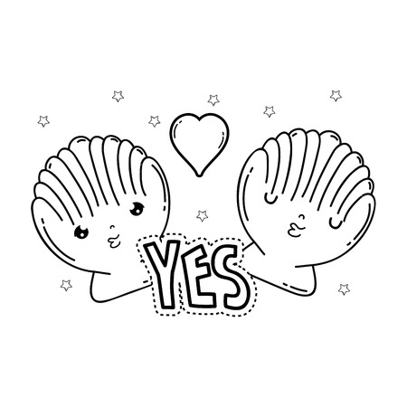 cute shells charactersのイラスト素材