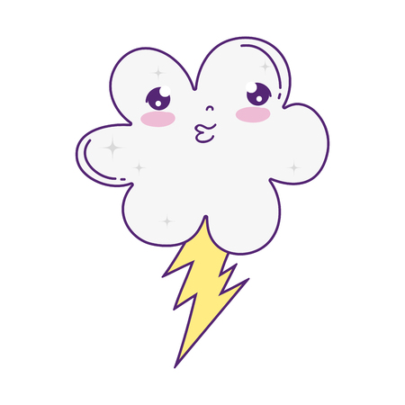 cute cloud kawaii character vector illustration designのイラスト素材