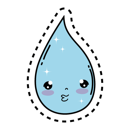 water drop kawaii character vector illustration designのイラスト素材