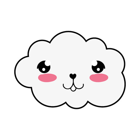 cute cloud kawaii character vector illustration designのイラスト素材
