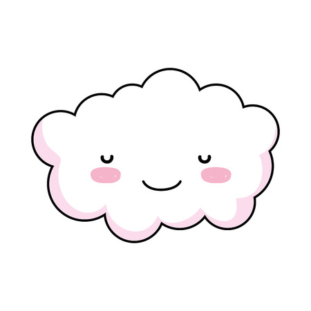 cute cloud kawaii character vector illustration designのイラスト素材