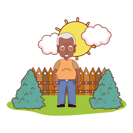 cute grandfather cartoon vector illustration graphic designのイラスト素材