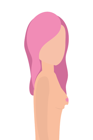 Breast cancer sign on woman body avatar vector illustration graphic designのイラスト素材