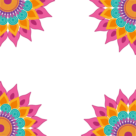 Mandala frame background vector illustration graphic designのイラスト素材