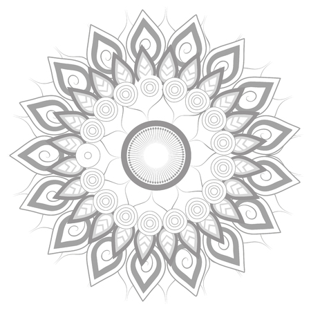Mandala gray white background wallpaper vector illustration graphic designのイラスト素材