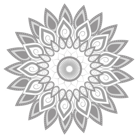 Mandala gray white background wallpaper vector illustration graphic designのイラスト素材