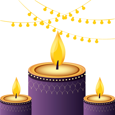 indian candles decoration vector illustration graphic designのイラスト素材