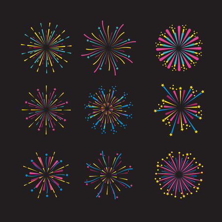 set firework night decoration to event vector illustrationのイラスト素材
