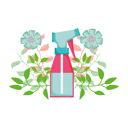 spray bottle with floral decorationのイラスト素材