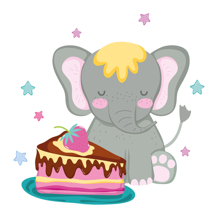 cute and little elephant character vector illustration designのイラスト素材