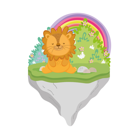 cute and little lion character vector illustration designのイラスト素材