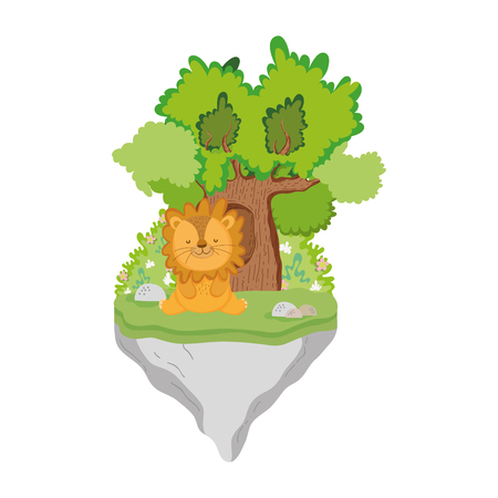 cute and little lion character vector illustration designのイラスト素材