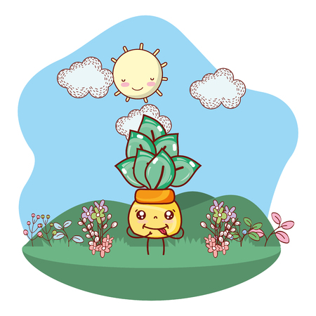 nature plant cartoon vector illustration graphic designのイラスト素材