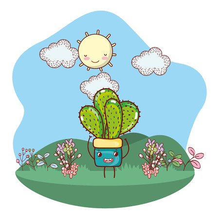 nature plant cartoon vector illustration graphic designのイラスト素材