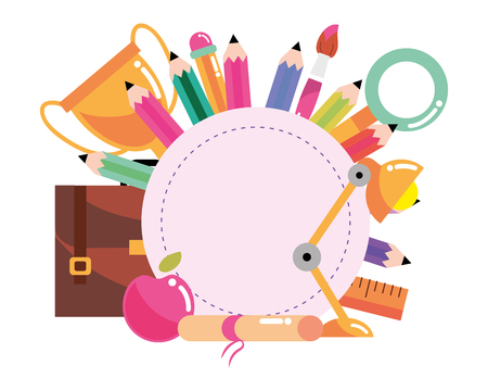 school study element cartoon vector illustration graphic designのイラスト素材