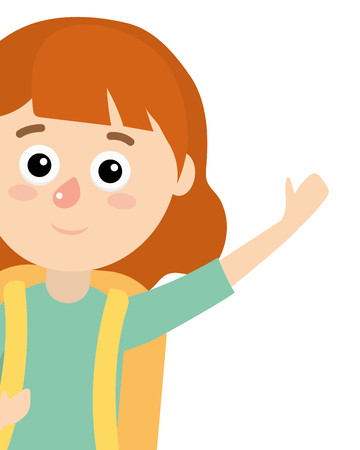 cute girl cartoon vector illustration graphic designのイラスト素材