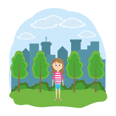 cute girl cartoon vector illustration graphic designのイラスト素材