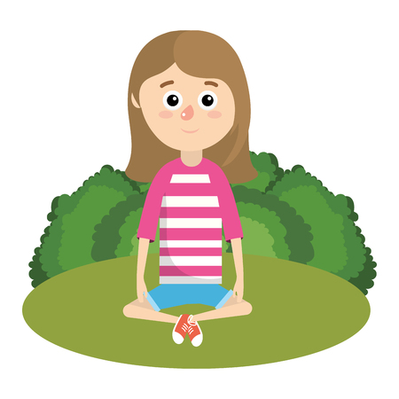 cute girl cartoon vector illustration graphic designのイラスト素材