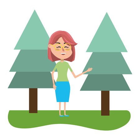 cute woman cartoon vector illustration graphic designのイラスト素材