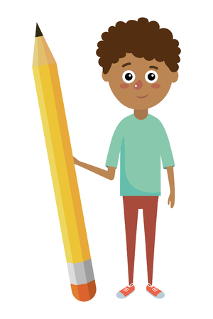 elementary school student boy cartoon vector illustration graphic designのイラスト素材