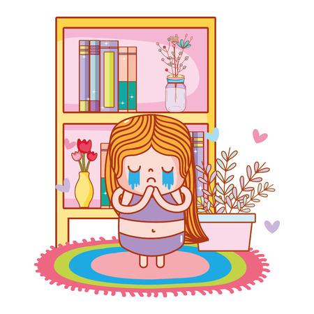 cute girl cartoon vector illustration graphic designのイラスト素材