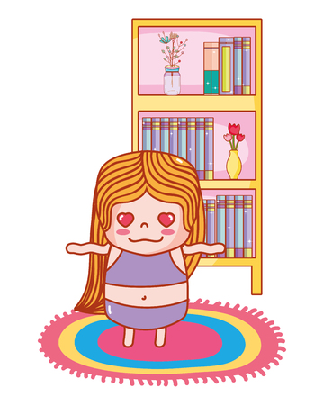 cute girl cartoon vector illustration graphic designのイラスト素材