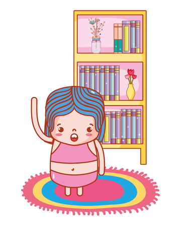 cute girl cartoon vector illustration graphic designのイラスト素材